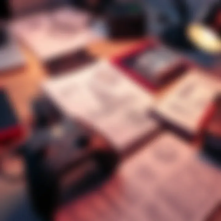 A designer workspace with sketches and notes related to video game development, showing ideas and plans for future games.