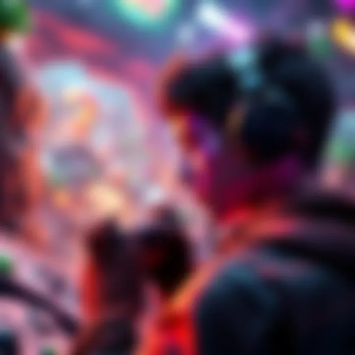 A skilled gamer facing a challenging level with adaptive difficulty in a vibrant video game world