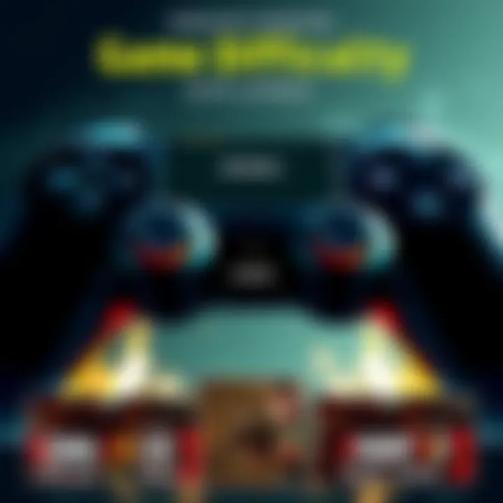 Illustration showing a game controller with three difficulty levels labeled easy, normal, and hard, alongside game screenshots from Resident Evil 2 and 3 remakes, highlighting gameplay differences.