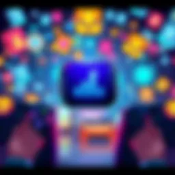 Game with Impressive Download Count A digital illustration of a popular mobile game logo surrounded by icons representing downloads and gaming controllers, illustrating its online success