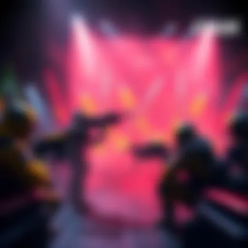 A scene showing players in a game environment discussing a recent exploit fix while weapons appear duplicated in the background, symbolizing ongoing issues with weapon duplicating.