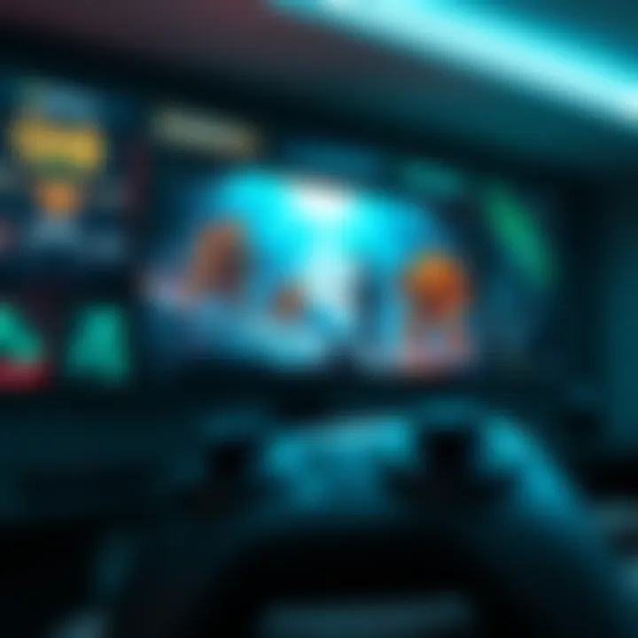 A video game screen displaying an advertisement while the game is paused, with graphics of game characters in the background