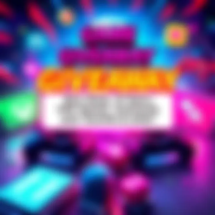 Colorful graphic announcing a giveaway of 12 GOG games. A comment box invites participants to name their favorite game. Gaming elements like controllers and game icons are present.