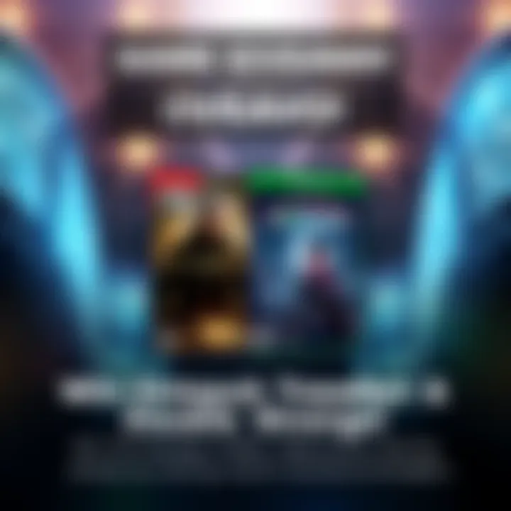 Game Giveaway Announcement Graphic showing Octopath Traveler II and Life is Strange: Double Exposure with a movie reel background, highlighting a contest to win both games by sharing a recent movie recommendation.