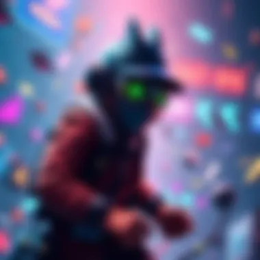 Game Glitch A character in a video game stuck in an awkward position due to a bug, surrounded by colorful game elements.