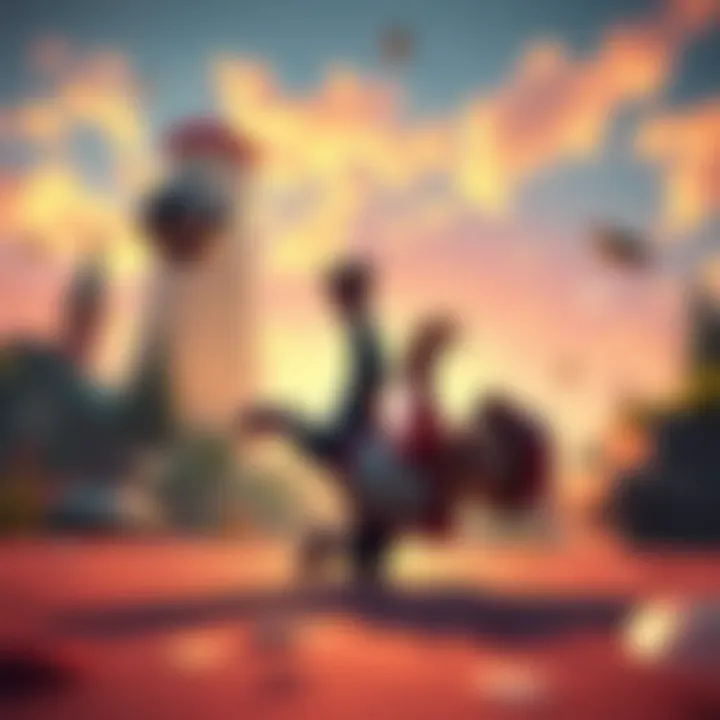 Game Glitch Captures Moment Character Paco falls in a game due to a glitch, with a beautiful background creating a surprising scene.