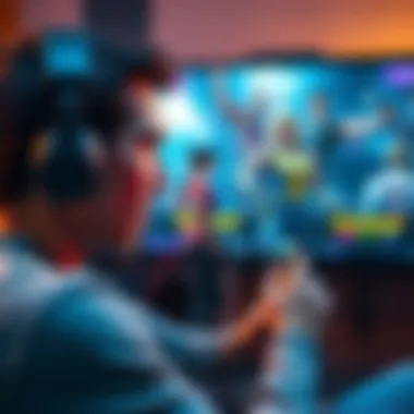 Game Glitch Spoiling Characters A frustrated gamer looking at a screen displaying unexpected character spoilers in a popular video game, showing irritated emotions