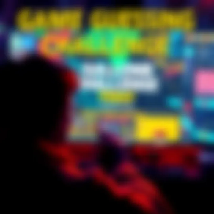 A person looking at a screen with game clues, trying to guess the game title