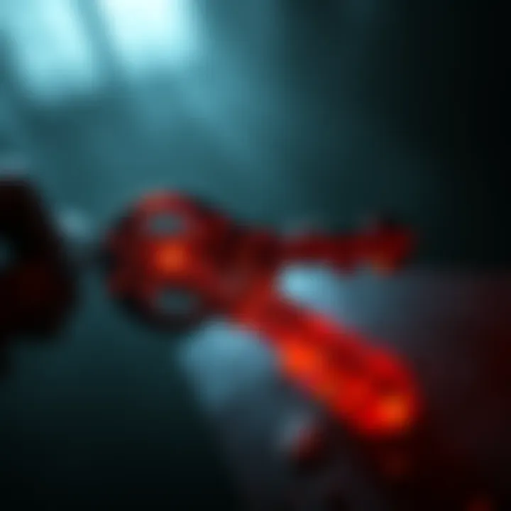 A digital game key with hints of fantasy and horror elements representing Elden Ring and Resident Evil 8.