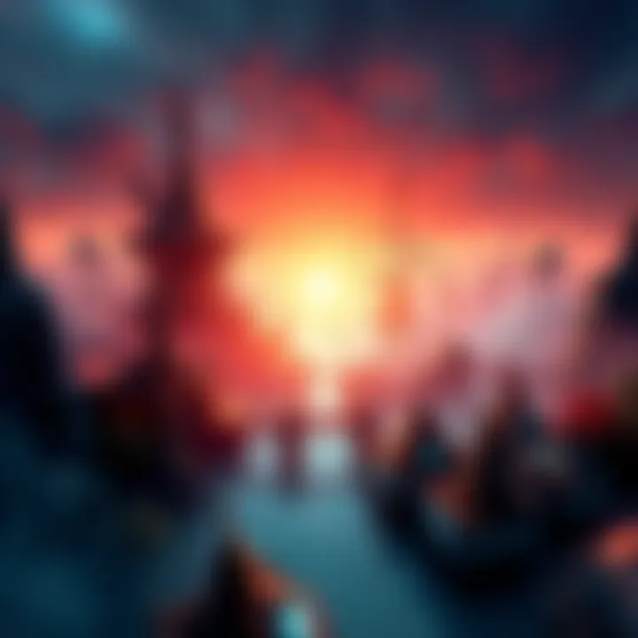 A visual representation of the game locations Rapture and Columbia, showing elements from both games intertwined, with iconic structures from each setting highlighted.