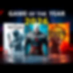 Three iconic video game covers representing Witcher 3, Elden Ring, and Baldur’s Gate 3 in a competitive setup