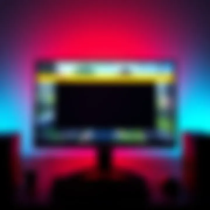 A computer screen displaying a game with an annoying overlay bar at the top, blocking part of the gameplay.