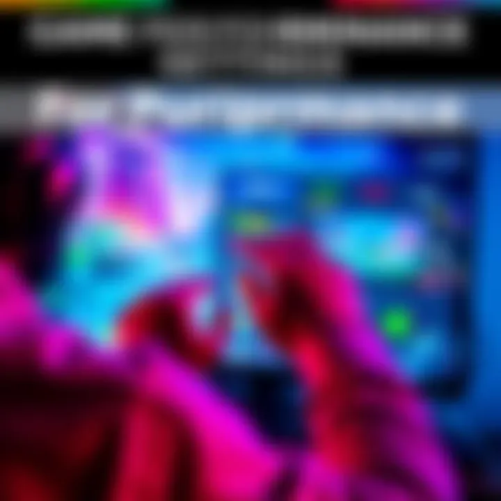 A gamer adjusting settings on an OLED screen to improve visuals and performance in a video game