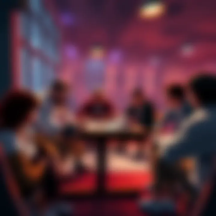 A group of people sitting around a table, looking at game sheets and talking about a character that has been kicked from the game.