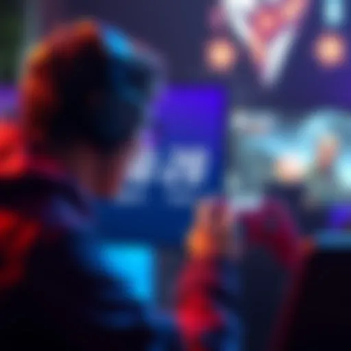 A gamer sitting in front of a screen, contemplating a game purchase with a timer showing two hours