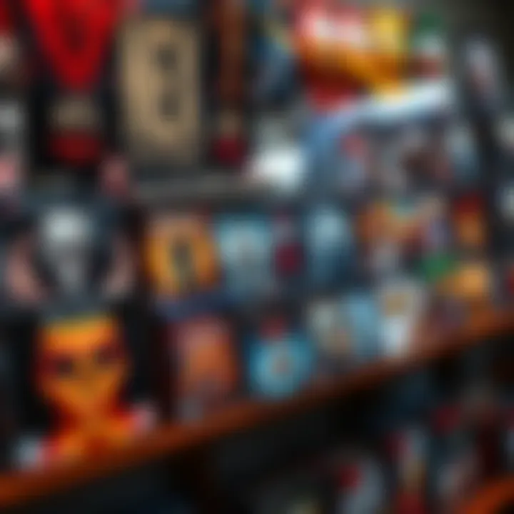 Game Recommendation Display A collection of linear video game covers including Resident Evil titles on a shelf, showcasing popular gaming options after Crimson Desert.