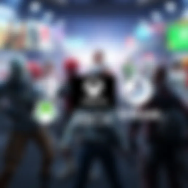 Collage of game logos for Switch, Xbox, and Steam against a background of blurry game characters, highlighting ongoing support amidst PS Store cuts.