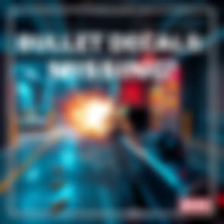 A screenshot from a video game displaying a player character firing a weapon without visible bullet marks on surfaces