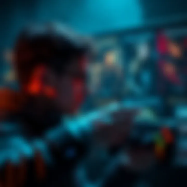A gamer pondering over different 'Shadow Of' game covers with a controller in hand