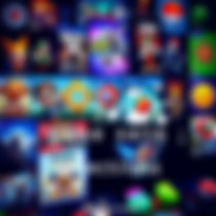 A collection of video games featuring colorful covers and characters, showcasing a mix of fantasy and adventure themes.