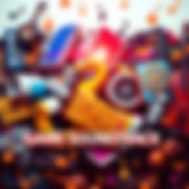 A collage of iconic game soundtracks with musical notes and instruments.