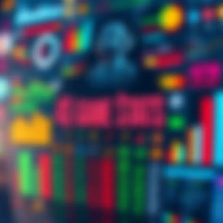 A colorful infographic showing various game stats such as scores and rankings, highlighting comparisons between different players.