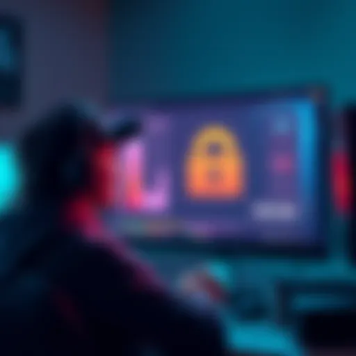 A gamer looking at a large storage space on a computer screen, worried about game sizes exceeding 100GB