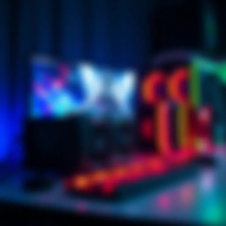 Game stuttering on high-end PC A gaming setup with a high-end graphics card showing frame drops during gameplay