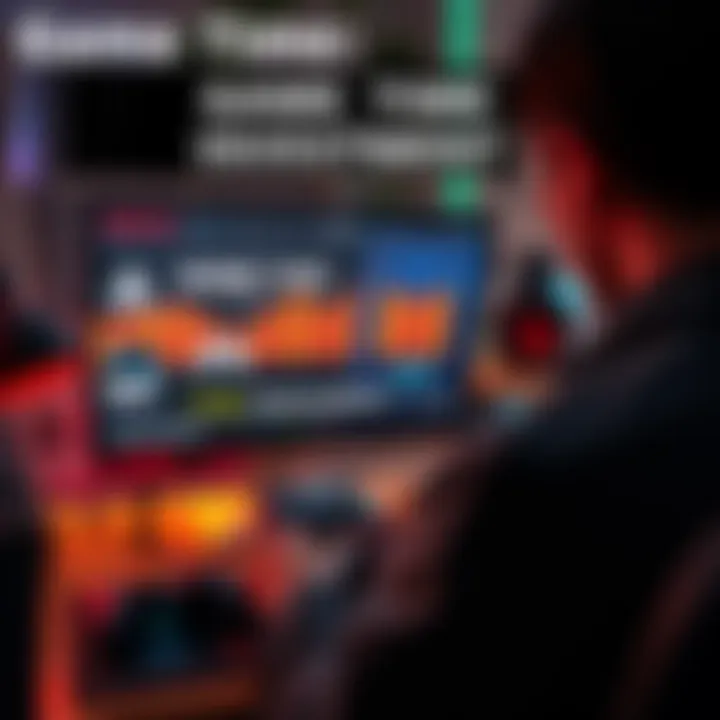 A person analyzing video game hours played versus costs on a computer screen with gaming accessories around