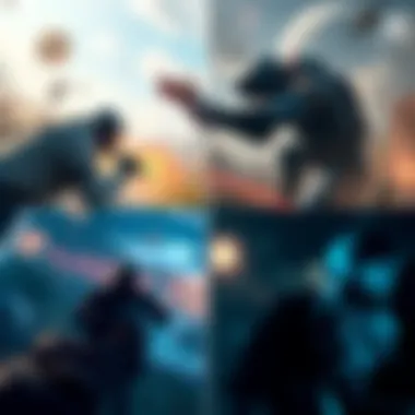 Comparison of game promotional images versus actual gameplay screenshots, highlighting the gap between advertising and player experiences.