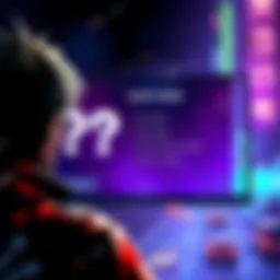 A gamer looking at a screen displaying a secret ending screen with question marks and game updates listed.