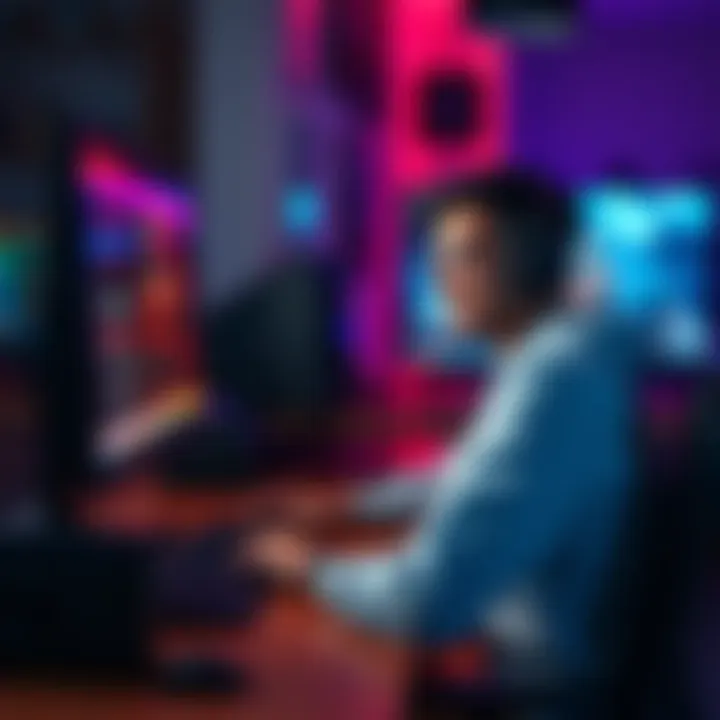 A person sitting at a computer, looking satisfied while successfully downgrading a video game version on screen.