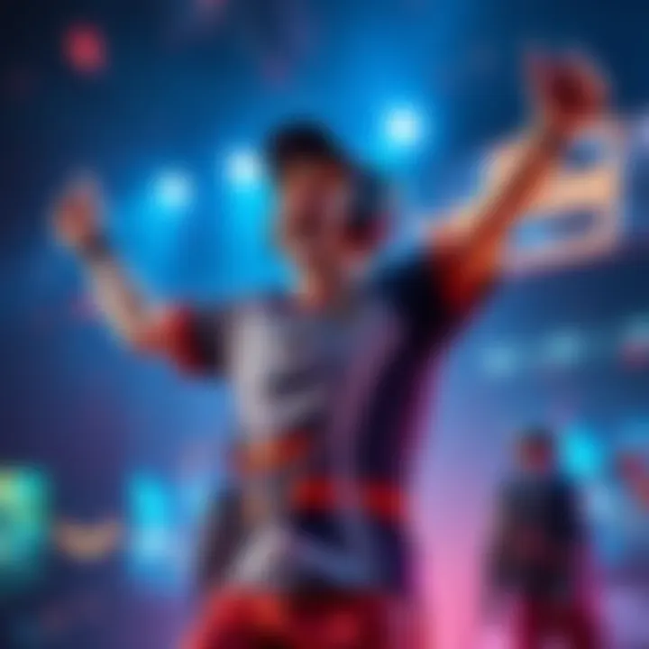 A player celebrating after winning a TDM match against a pro buddy with a score of 14-8
