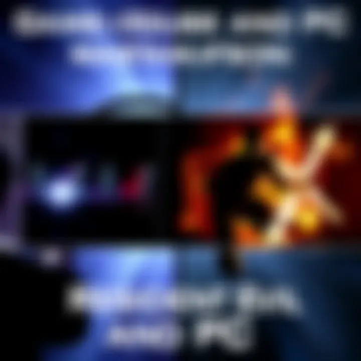 A split image showing gameplay from Resident Evil 4 on GameCube and PC, highlighting graphics and performance differences.