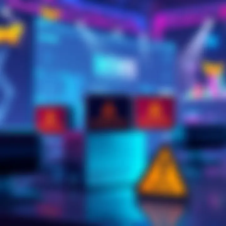 Illustration showing multiple Gamepass accounts with warning signs about bans and shared payment methods