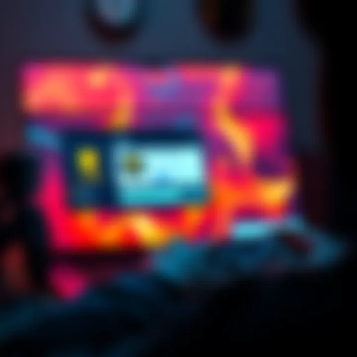 A laptop screen displaying a VPN app while someone is trying to redeem gaming codes on a console