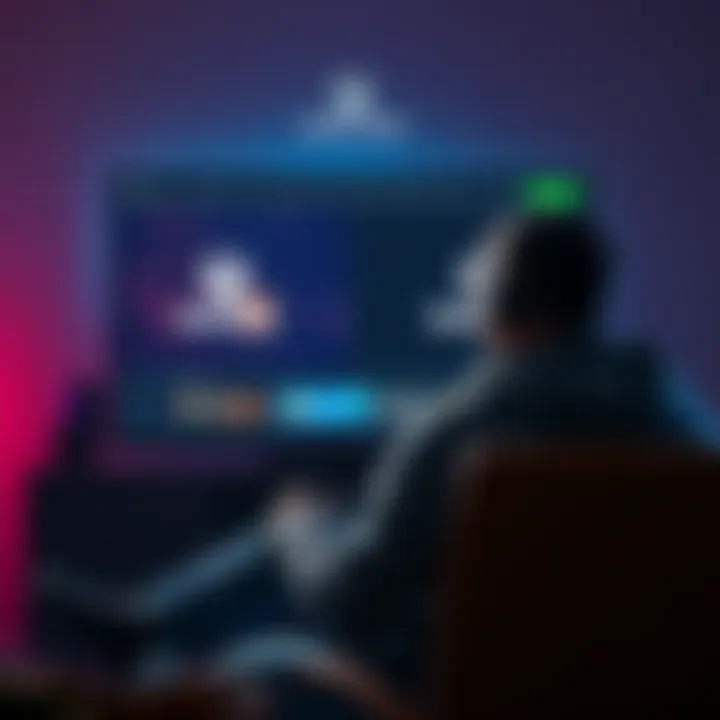 A gamer sits in front of a TV, contemplating Game Pass and buying games for Xbox Series X. The screen shows options for both methods.