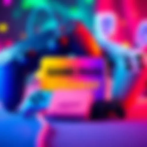 A vibrant graphic showing game controllers and a digital code for a Game Pass giveaway. Bright colors attract attention to the promotion.