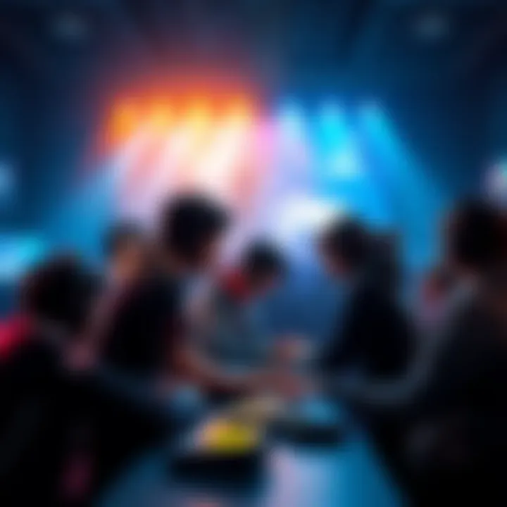 A group of gamers discussing new aggression-based matchmaking mechanics, focused on competition and strategy.