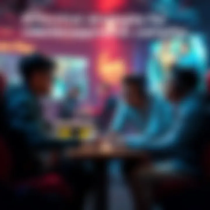 Gameplay Strategy Discussion Players discussing strategies to counter opponents in a gaming setting