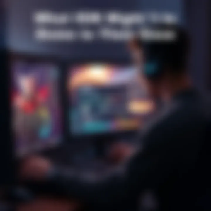 A gamer adjusting graphics settings on an older computer to improve game performance for ARC Raiders