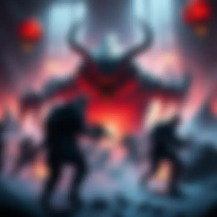 An intense scene from Atropos showing players facing challenges and strategizing in a vibrant game environment.