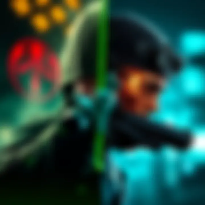 Gameplay Comparison A split image showing gameplay mechanics of a new game and Splinter Cell, featuring stealth and action elements.