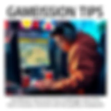 Gameplay Mission Tips A gamer focused on completing a mission on a computer screen, surrounded by gaming gear and snacks