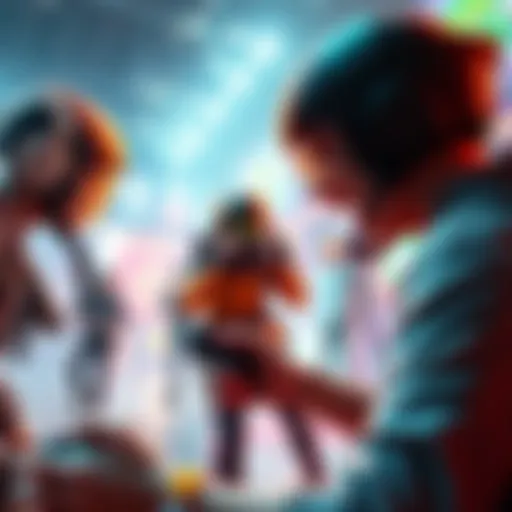 Players engaged in a vibrant gaming environment with unique interactions and gameplay dynamics