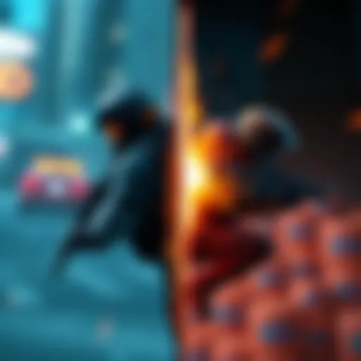 A split image showing Reload gameplay on one side and Blitz gameplay on the other, highlighting differences in mobility items and dynamics.