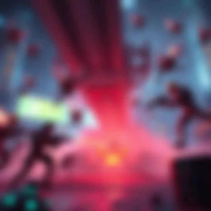 A scene showing a team engaging with roaming enemies in a game environment, highlighting dynamic gameplay between points of interest.