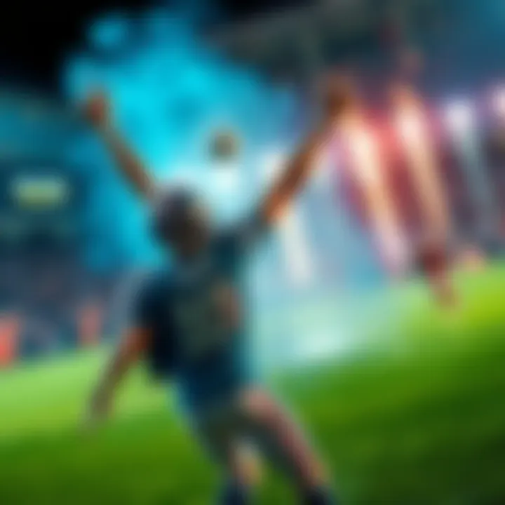 A gamer celebrates a victory after a successful 1v3 play in an end zone, showcasing skill and strategy.