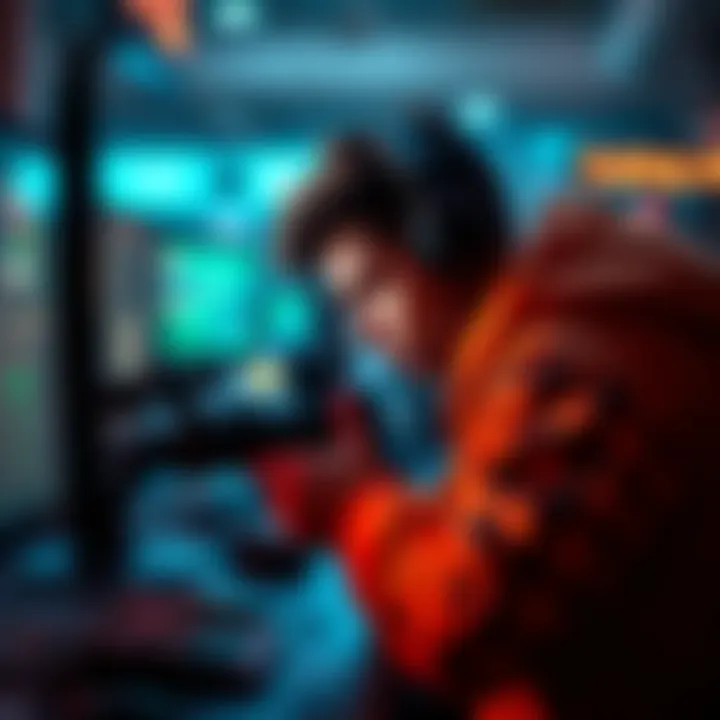 A gamer adjusting aim settings on their computer for better tracking in shooting games like Valorant and CS2