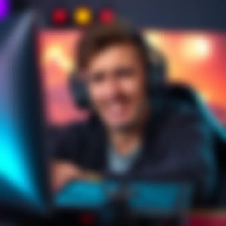 A gamer sitting in front of a screen, showing frustrated expression with headphones on, indicating audio problems while playing a survivor in a video game